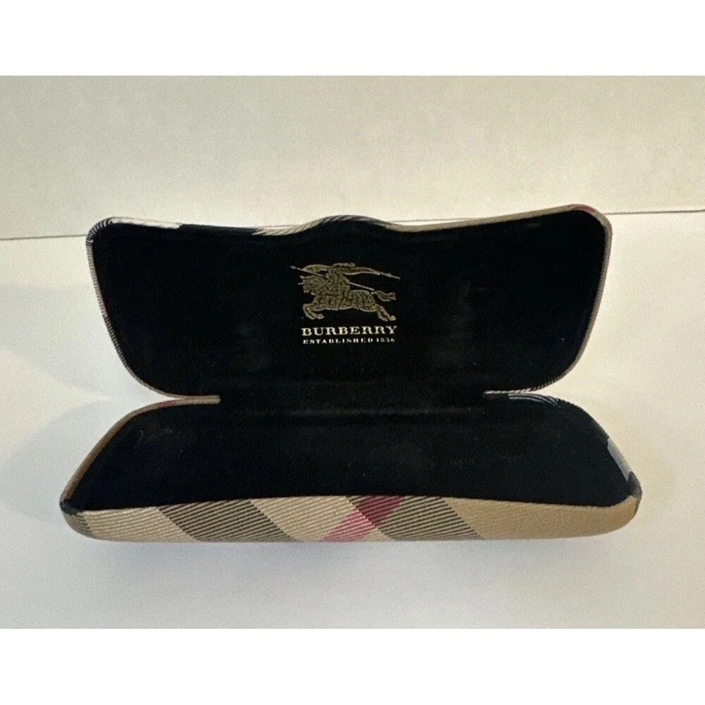 Burberry Nova Check Hard Glasses Case Clamshell Plaid Sunglasses Italy